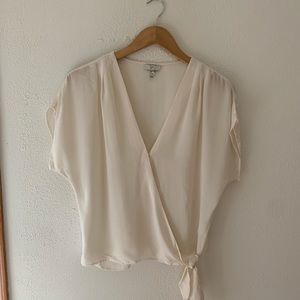 Sheer vintage wrap top blouse